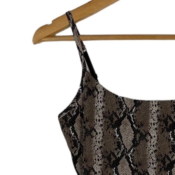 Yummie Tummy Carine Shaper Slip Dress Brown Snake Print Size Small NWT - Picture 4 of 10